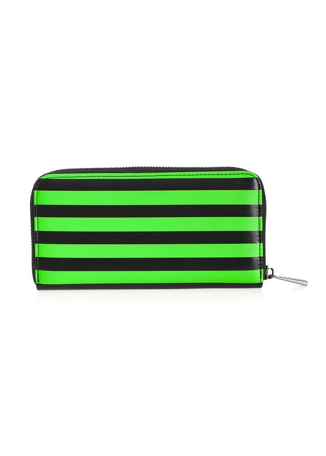I Just Want To Give You The Creeps Striped Wallet/Clutch by Banned Apparel- Green - SALE