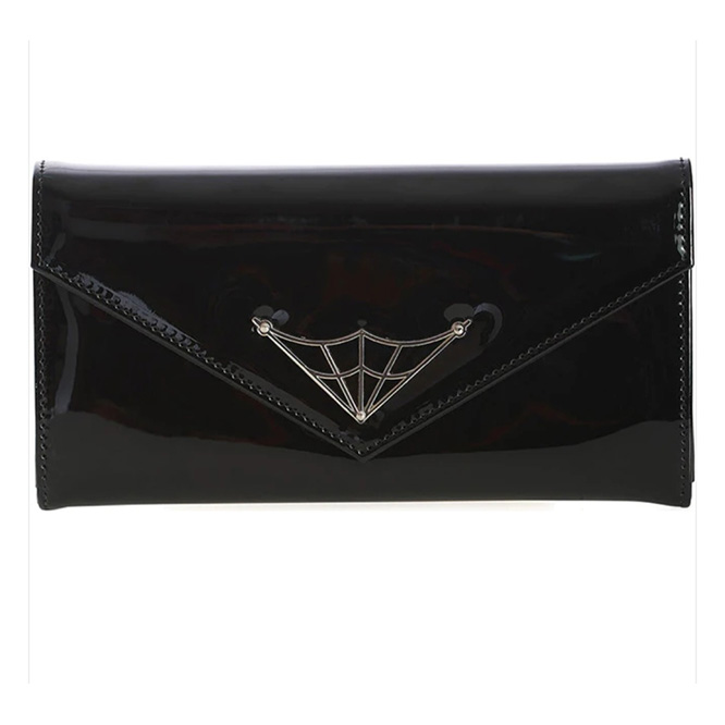 Night Lovers Vegan Patent Wallet/Clutch by Banned Apparel