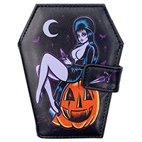 Elvira Pumpkin Pin-Up Vinyl Coffin Wallet from Kreepsville 666 - Classic Logo
