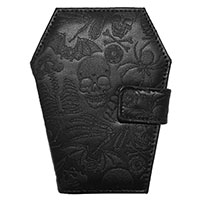 Embossed Coffin Skulls Vinyl Wallet by Kreepsville 666