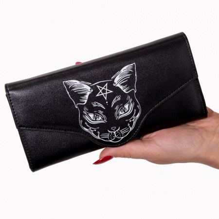 Nemesis Large Occult Cat Wallet Clutch by Banned Apparel