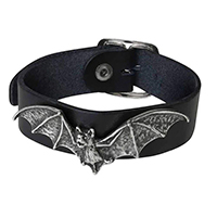 Desmodus Bat Pewter & Leather Unisex Bracelet / Wrist Strap -by Alchemy England 1977