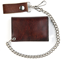 Antique Brown Wallet (Comes With Chain)