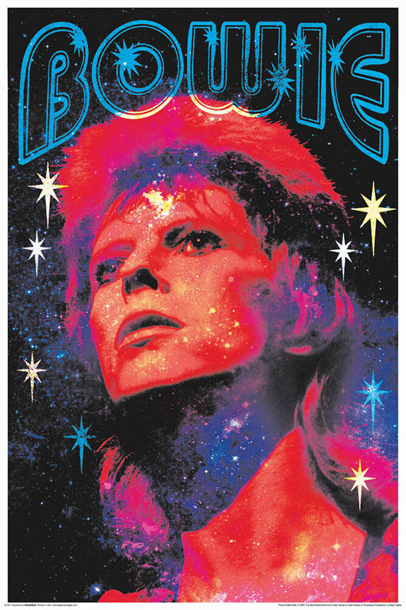 David Bowie- Glitter poster (Non-Flocked Blacklight)