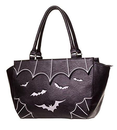 Bats Handbag by Banned Apparel in Black w White Bats