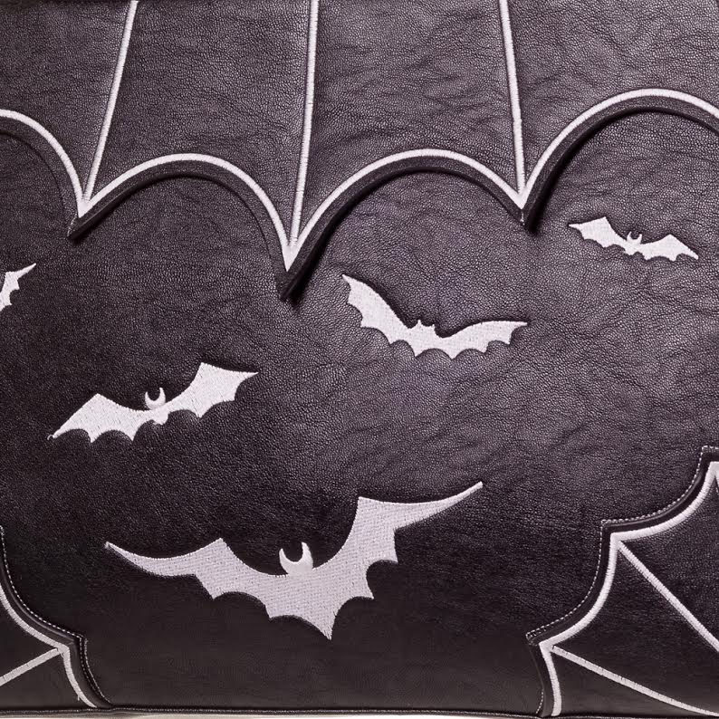 Bats Handbag by Banned Apparel in Black w White Bats