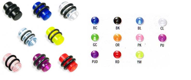 Acrylic UV Sensitive Plug With 2 Flat Ends And 2 Rubber O-Rings (Sale price!)