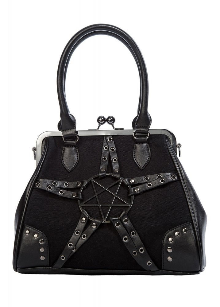 Restrict Pentagram Kisslock Handbag by Banned Apparel