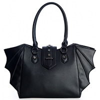 Annabelle Bat Wing Trapeze Handbag by Banned Apparel - in black
