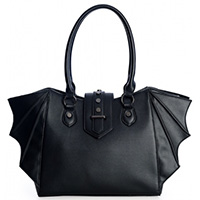 Annabelle Bat Wing Trapeze Handbag by Banned Apparel - in black