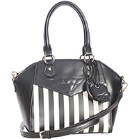Striped Another Lost Soul Bag by Banned Apparel in Black & White