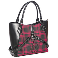 In Oblivion We Trust Tote Bag by Banned Apparel - in Red Plaid