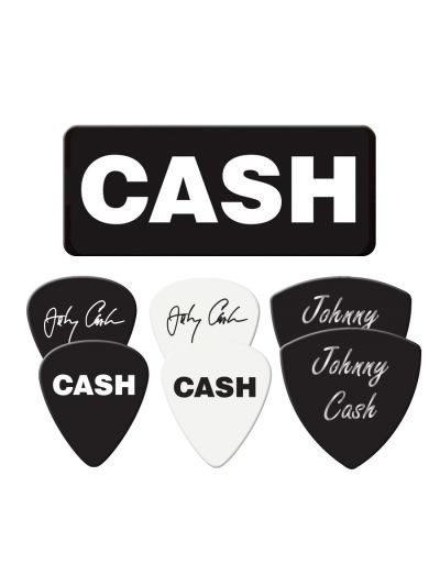 Johnny Cash- Logo Guitar Picks In Collectors Tin