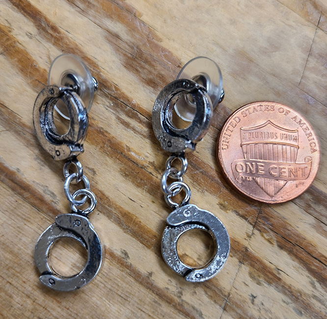 Vintage Handcuff Post Earrings by Switchblade Stiletto - SALE
