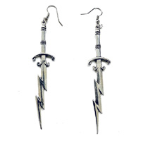 Stainless Steel Sword Dangle Earrings by Switchblade Stiletto