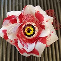 Eyeleen Bloody Eyeball Flower hair clip by Hairy Scary - SALE