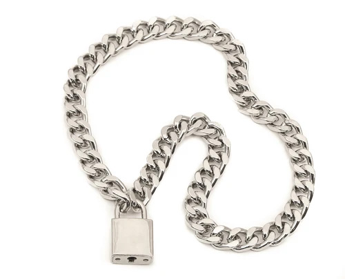 Lock & Chain Necklace by Funk Plus (Various Color Locks)