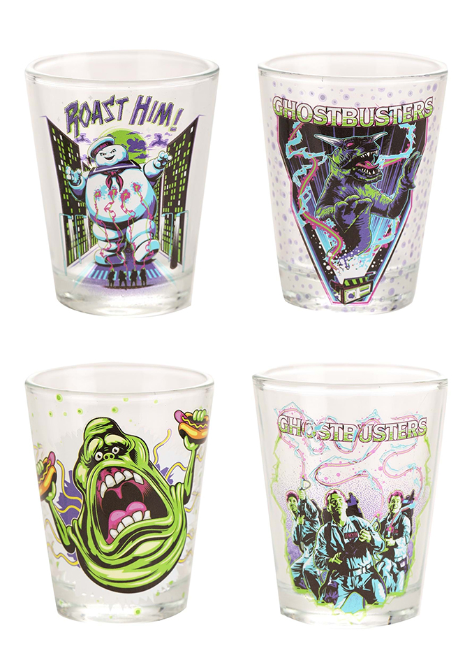 Ghostbusters- Neon 4x1.5oz Boxed Shotglass Set