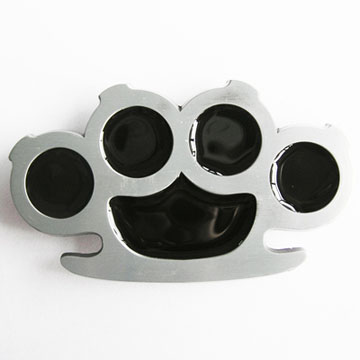 Brass Knuckles belt buckle (Filled In Finger Holes) (bb23)