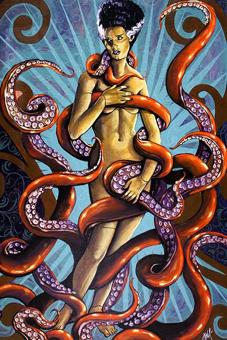 Bride of Frankenstein Mike Bell -  Fine Art Print - Birth of a Bride