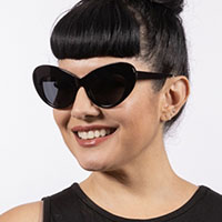 Ava Retro Oval Black Sunglasses by Lux de Ville - SALE