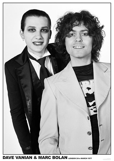 Dave Vanian & Marc Bolan 1977 (Damned & T Rex) Poster (C11)