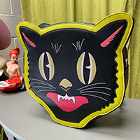 Mitzi Halloween Cat Face Convertible Backpack / Crosssbody Purse by Oblong Box Shop