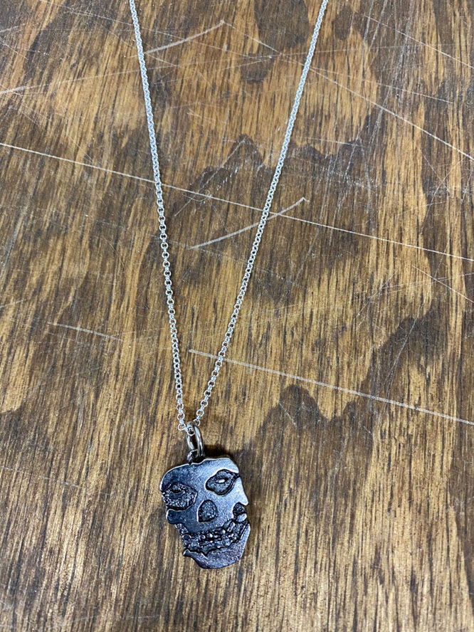 Ghost Skull Necklace by Switchblade Stiletto - Thin Chain