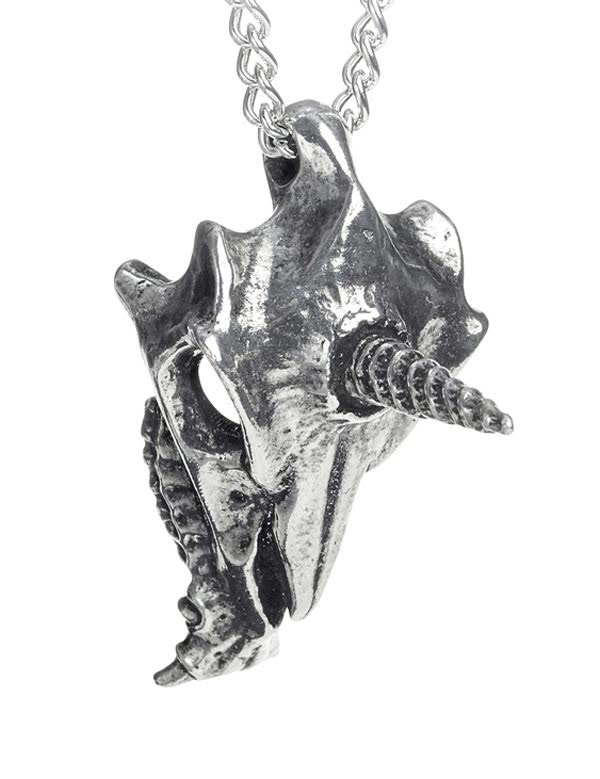 Unicorn Uniskull Pewter Necklace by Alchemy England 1977