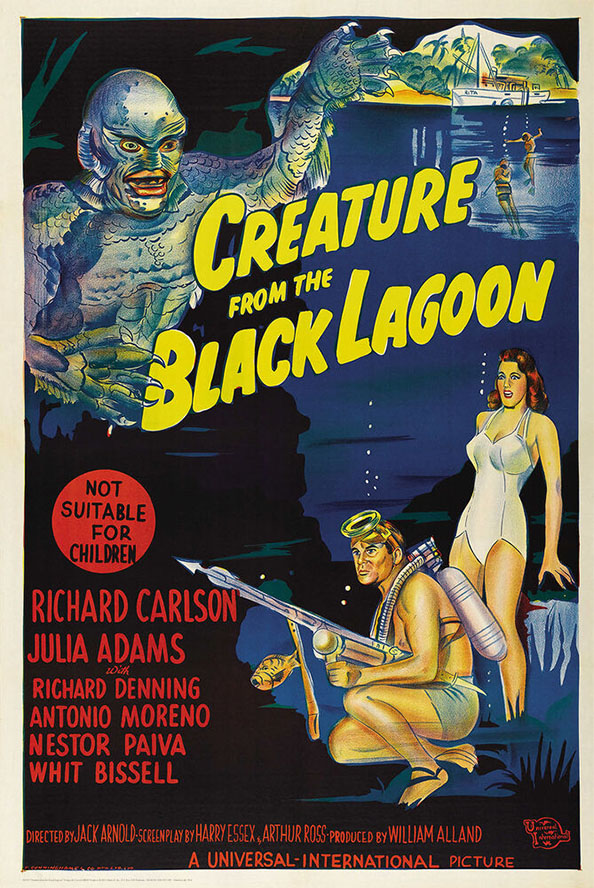 Creature From The Black Lagoon- Blue Movie poster