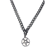 Pentagram Necklace by Switchblade Stiletto - Thick Chain