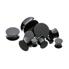 Double Flared Black Acrylic Plugs by Body Vibe (Pair)