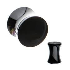 Double Flared Black Acrylic Plugs by Body Vibe (Pair)