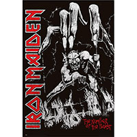 Iron Maiden- Number Of The Beast (Black/White With Red Logo) Poster