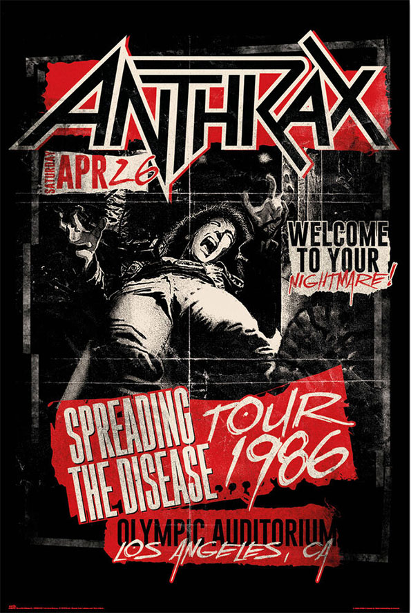 Anthrax- Spreading The Disease Tour 1986 poster
