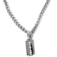 Razor Blade Necklace by Switchblade Stiletto - Thick Chain