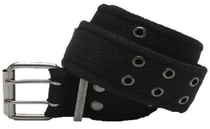 Double Prong Washed Cotton Belt by Rothco- Black (Vegan)