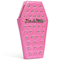 Winkle Pink Sparkle Studded Coffin Wallet / Clutch by Lux De Ville - SALE