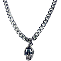 Large Skull Necklace by Switchblade Stiletto - Thick Chain