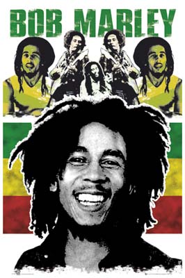 Bob Marley- Face & Pics Poster