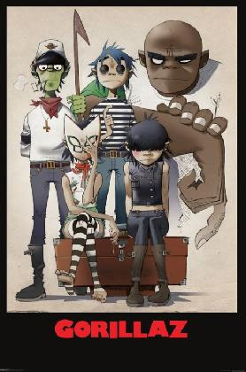 Gorillaz- Cartoon Poster
