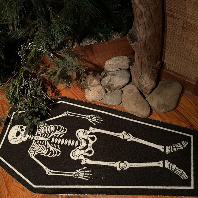 Skeleton Coffin Rug by Sourpuss