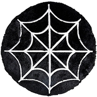 Furry Spiderweb Round Pillow by Sourpuss