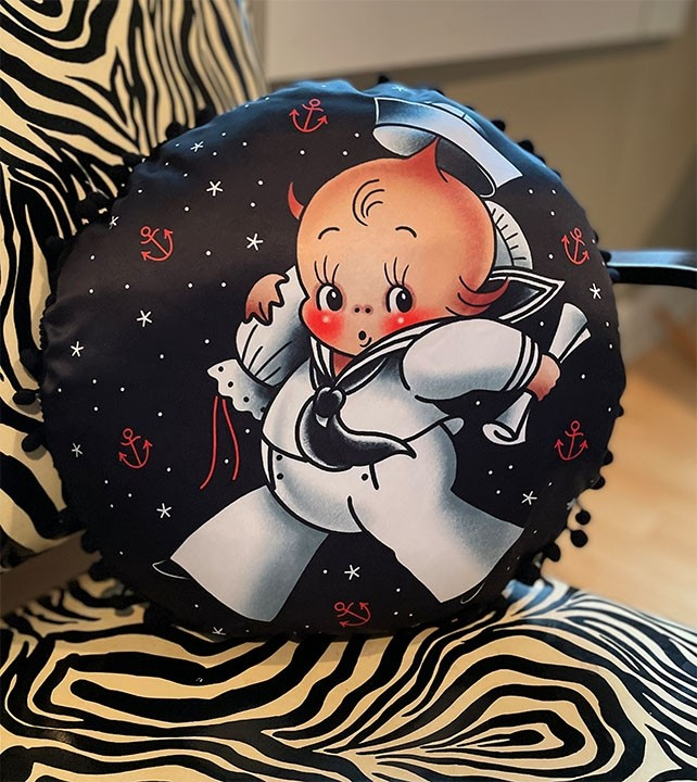 Sailor Cupie Baby Pillow by Sourpuss - round - SALE