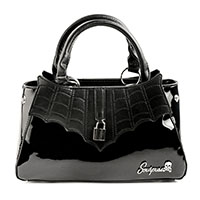 Locked Out Web Purse in Glossy Black by Sourpuss