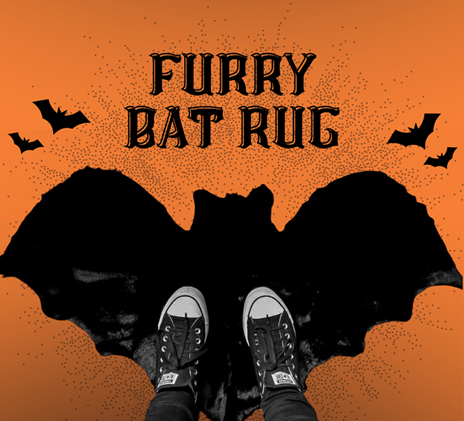 Furry Bat Rug / Wall Hanging by Sourpuss