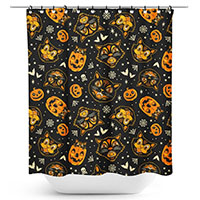 Sourpuss Classic Hallowen Print Shower Curtain 