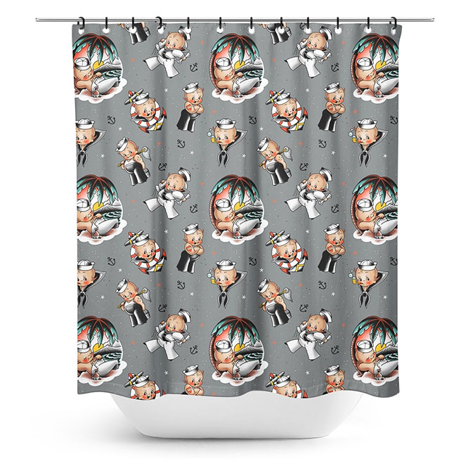Sailor Kewpie Baby Shower Curtain by Sourpuss - SALE