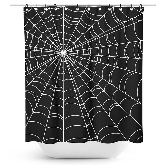 Spiderweb Shower Curtain by Sourpuss - black & white