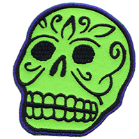 Green Skull embroidered patch (Kruse art) (ep1108)
